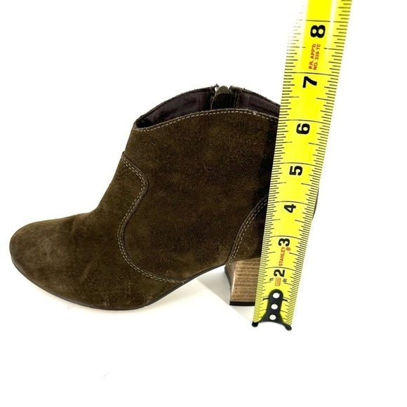 Steve Madden Size 7.5 Harrlee Boots Suede Leather Ankle Booties Green Western - Picture 8 of 11